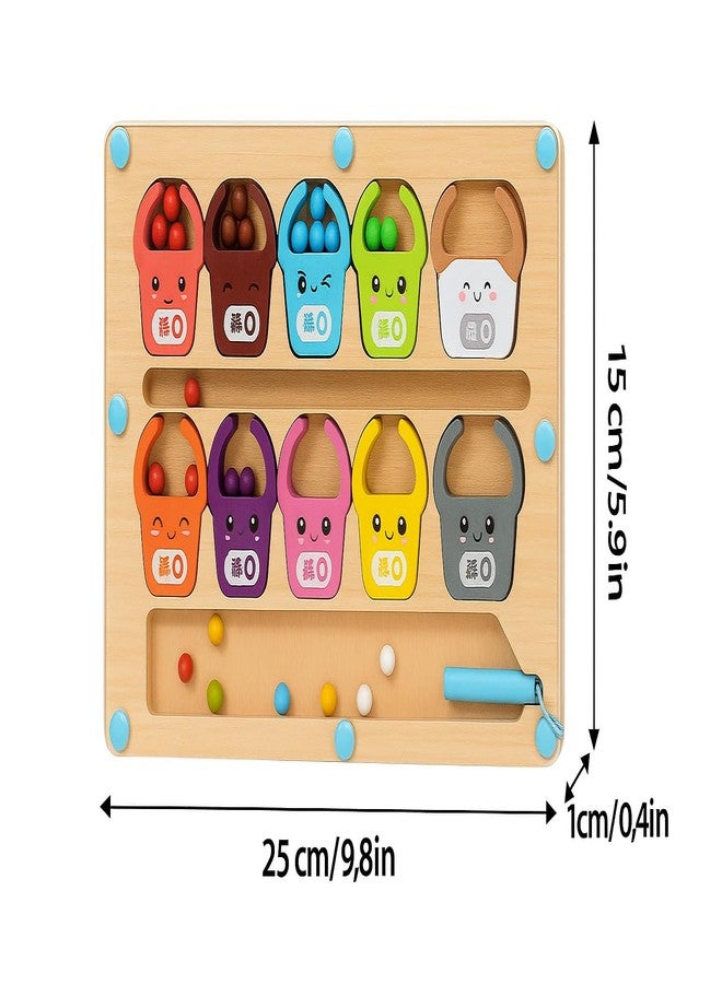 Fun4you Magnetic Color & Number Maze Montessori Wooden Board Game - Learning & Counting Toy, Fine Motor Skills Puzzle, Color Matching Educational Toy for (Ages 3-5 Years) Toddlers, Boys & Girls - Image 2
